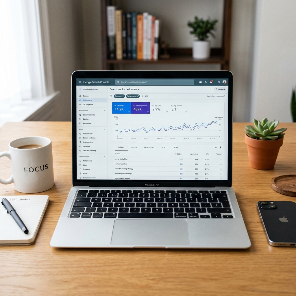 3D SEO Dashboard Illustration